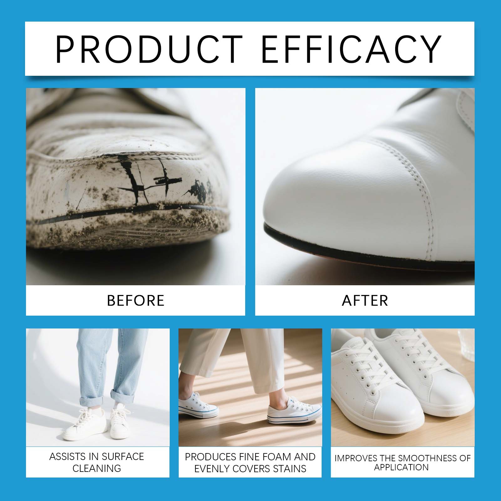 White Shoe Cleaner Cream Sneak - Sneaker Care Clean ulasan dan harga